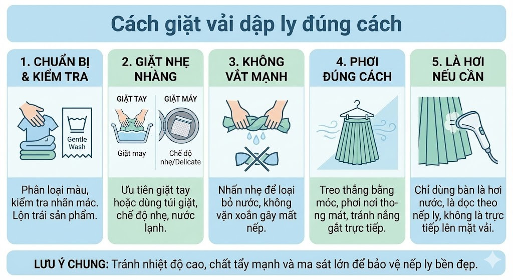 Giặt Váy Xếp Ly